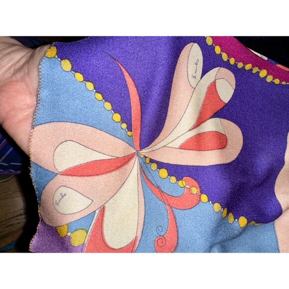 EMILIO PUCCI CUSTOM UNFINISHED VINTAGE SILK PRINT DRESS - Picture 14 of 16